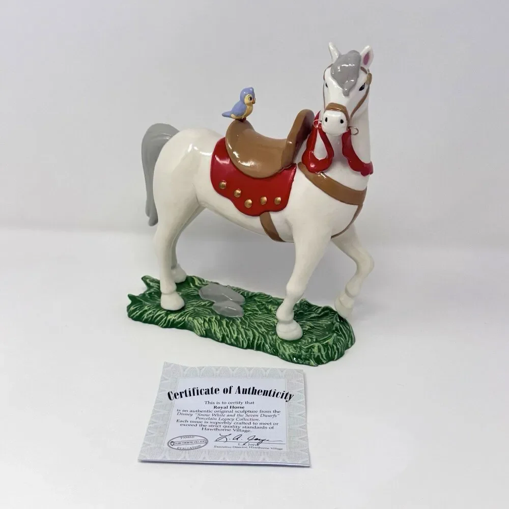 Hawthorne Village Disney Snow White Seven Dwarfs Royal Horse Figurine COA